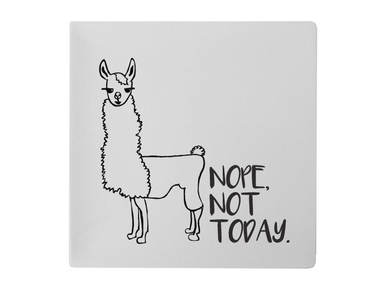 Bisque Not Today Llama Plate (Case of 6)