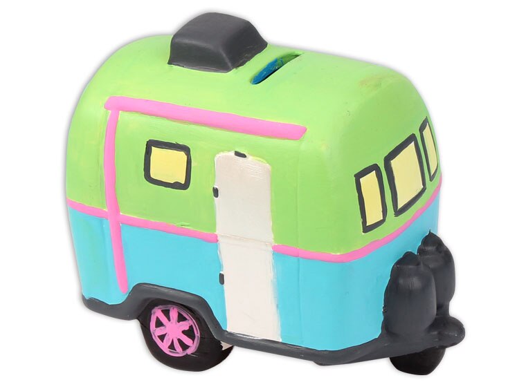 Bisque Crazy Bob's Camper Bank (Case of 4)