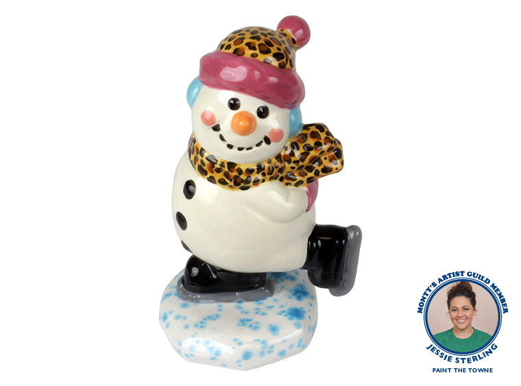 Bisque Skating Snowman Figurine (Case of 6)
