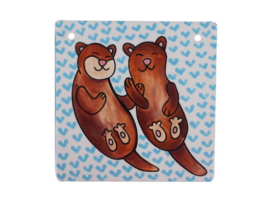 Bisque Otter Love Plaque (Case of 12)