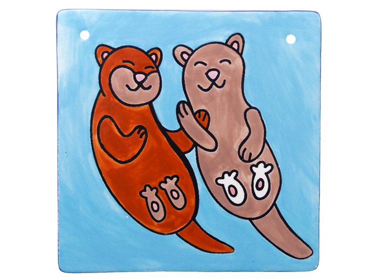 Bisque Otter Love Plaque (Case of 12)