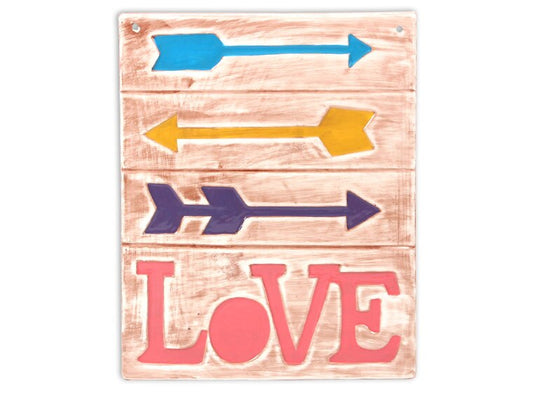 Bisque Love Tile Plaque (Case of 6)