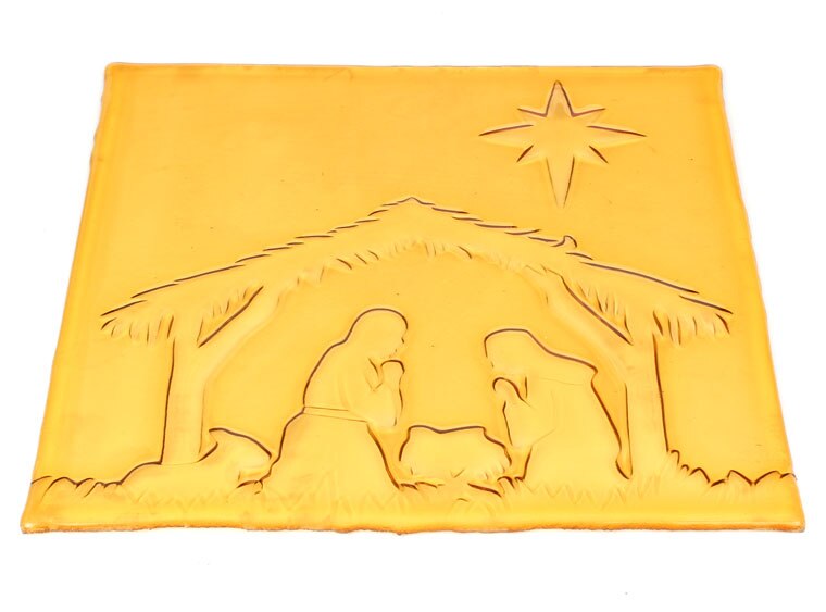Bisque Nativity Scene Tile XL (Case of 6)