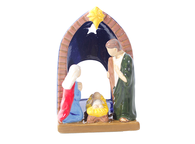 Bisque Nativity Scene Votive (Case of 4)