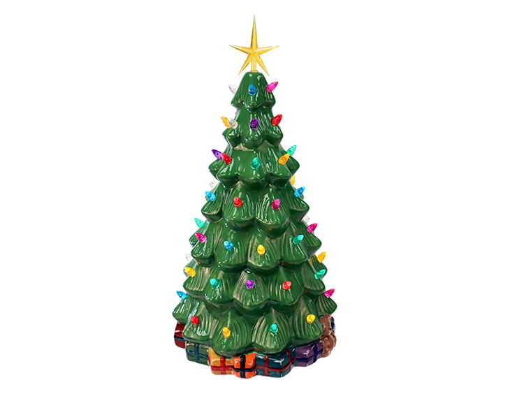 Bisque Lighted Tree With Gifts (Case of 1)