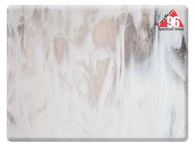 Clear & White Streaky Glass Slab (Case of 1)