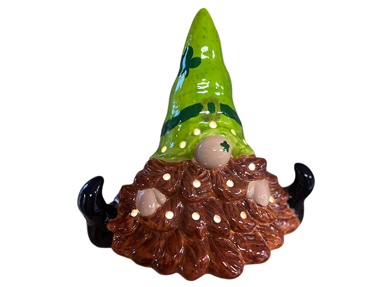 Bisque Lighted Tree Bearded Gnome (Case of 1)