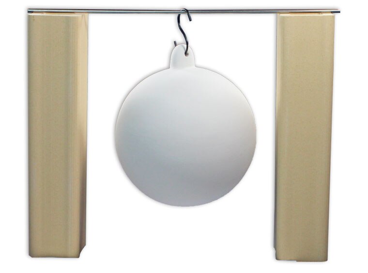 Bisque Ball Ornament With Stand (Case of 6)