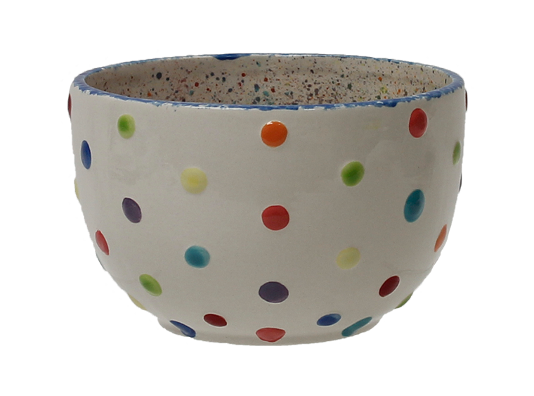 Bisque Polka Dot Bowl (Case of 4)