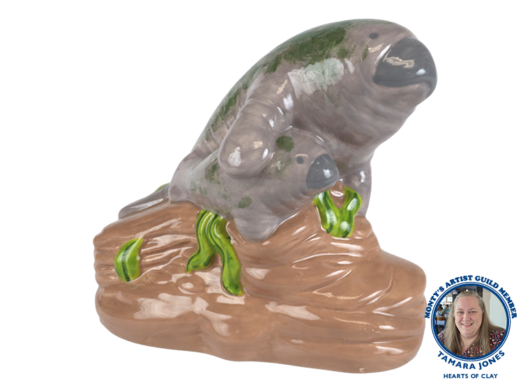 Bisque Mama And Baby Manatee (Case of 4)