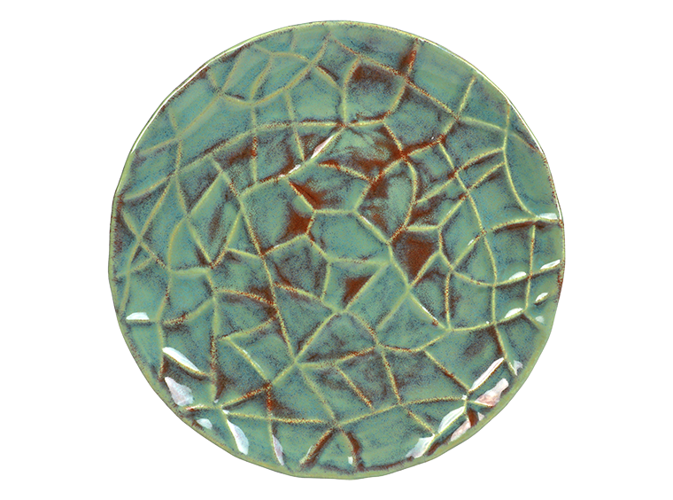 Bisque Mudcrack Plate (Case of 6)