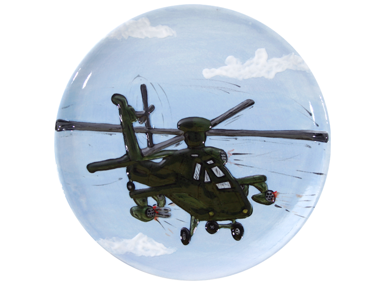 Bisque Helicopter Plate (Case of 12)