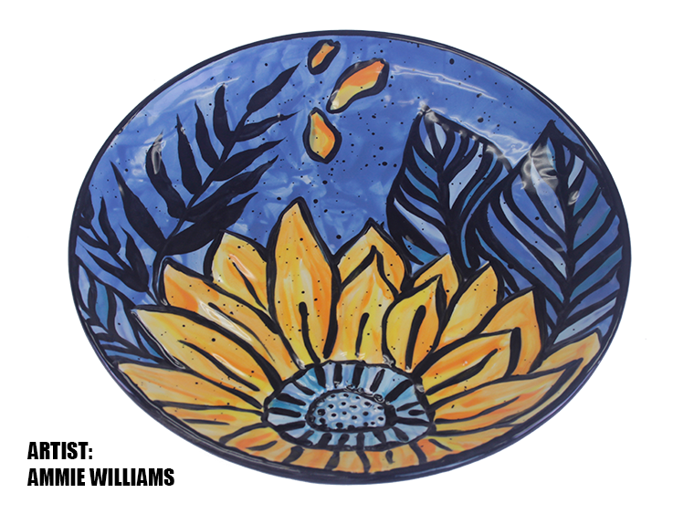 Bisque Summer Sunflower Plate (Case of 6)