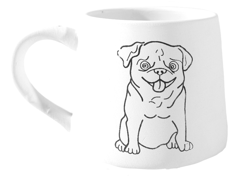 Bisque Pug Mug (Case of 4)