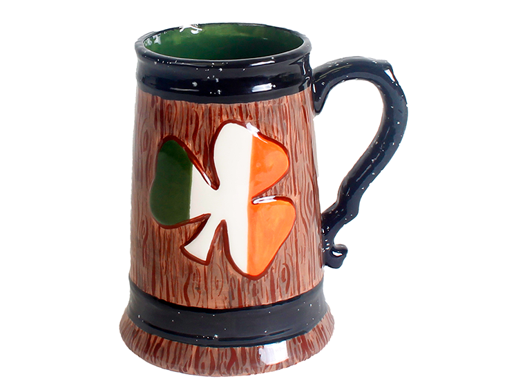 Bisque Shamrock Stein (Case of 6)