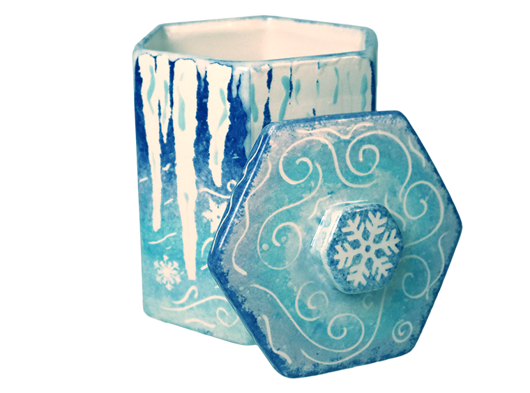 Bisque Hexagon Canister (Case of 2)