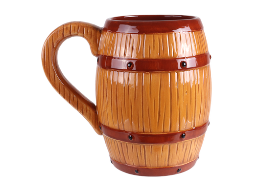 Bisque Wooden Barrel Mug (Case of 2)