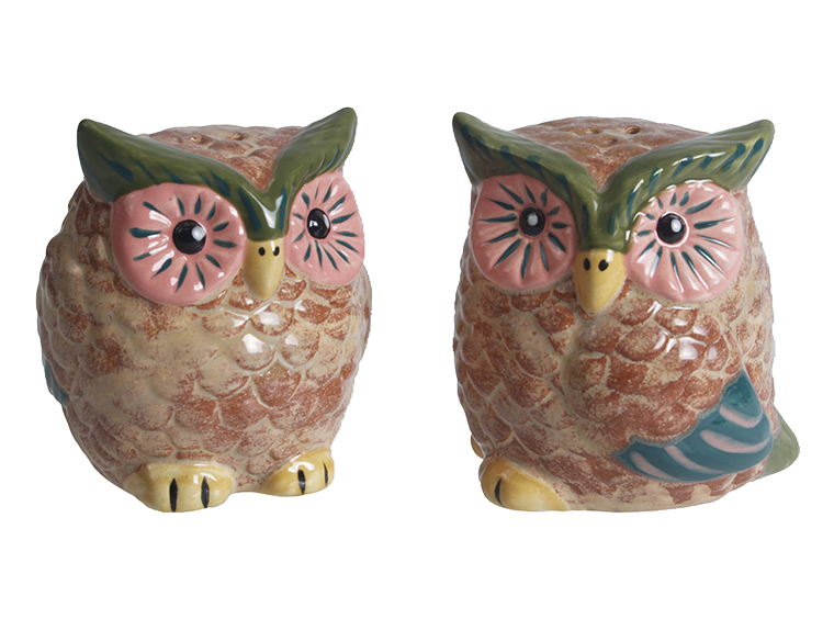 Bisque Hoot Salt And Pepper Set (Case of 4)