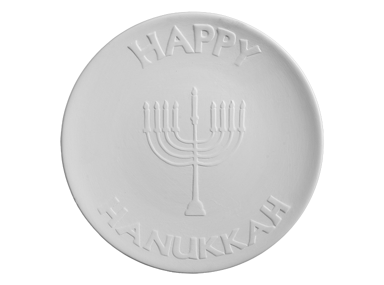 Bisque Happy Hanukkah Plate (Case of 6)