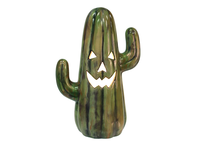 Bisque Lighted Cact-O-Lantern (Case of 1)