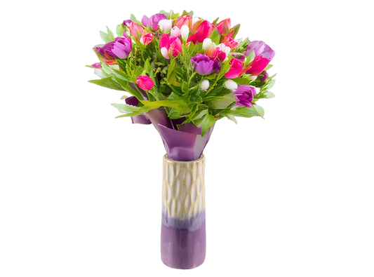 Bisque Chiselled Vase (Case of 6)