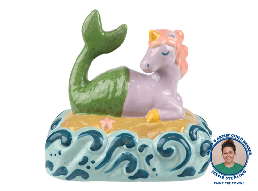 Bisque Basking Mermicorn Figurine (Case of 6)
