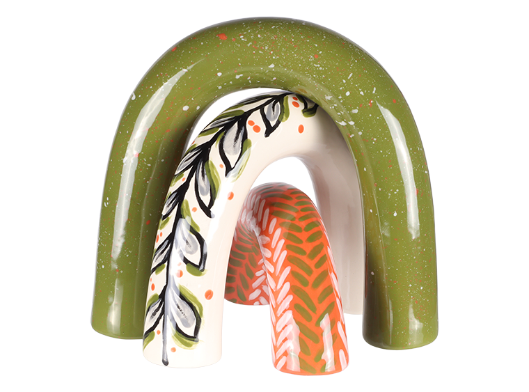 Bisque Interlocking Arches Figurine-Medium (Case of 6)