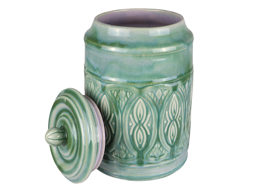 Bisque Large Ornate Canister (Case of 1)