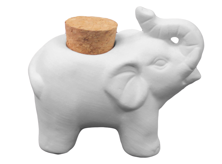 Bisque Elephant Jar (Case of 12)