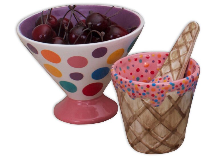 Bisque Ice Cream Bowl/ Spoon (Case of 4)