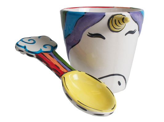 Bisque Unicorn Ice Cream Bowl / Spoon (Case of 4)