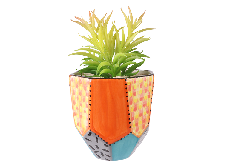 Bisque Medium Faceted Planter (Case of 4)