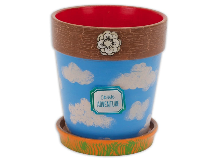 Bisque Lg. Flower Pot W/Tray (Case of 1)