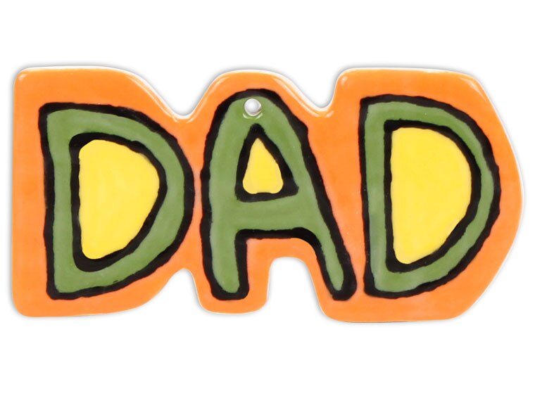 Bisque Hand Detailed Dad Word Party Ornament (Case of 12)