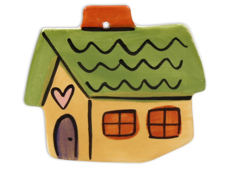 Bisque Gingerbread Cabin Ornament (Case of 12)