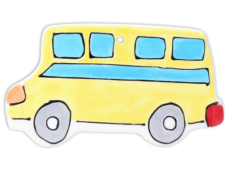 Bisque Hand Detailed Bus Party Ornament (Case of 12)