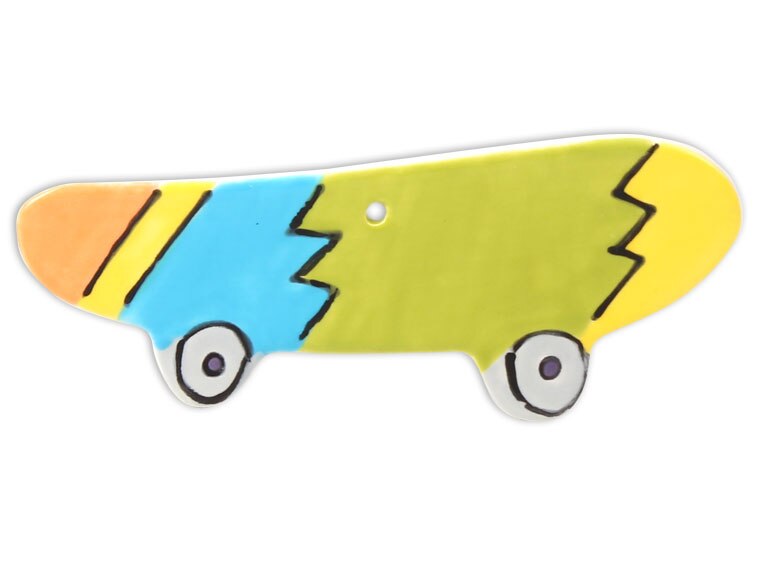Bisque Hand Detailed Skateboard Party Ornament (Case of 12)
