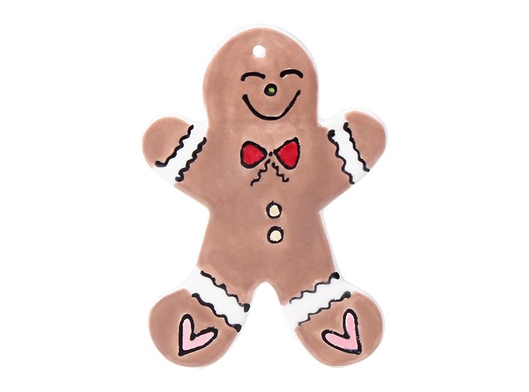 Bisque Hand Detailed Gingerbread Man Party Ornament (Case of 12)