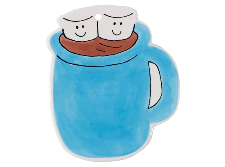 Bisque Hand Detailed Hot Cocoa Cup Party Ornament (Case of 12)