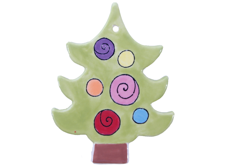 Bisque Hand Detailed Whimsical Christmas Tree Party Ornament (Case of 12)