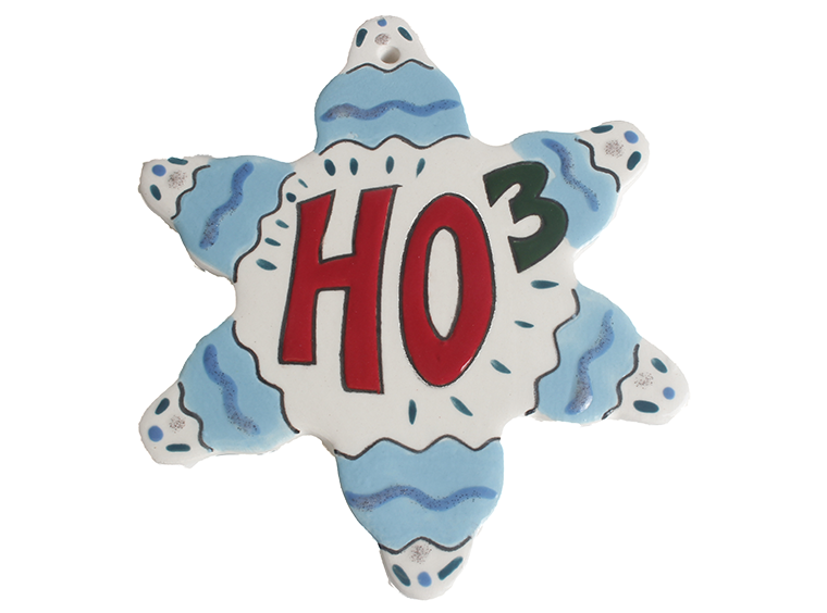 Bisque Hand Detailed Ho3 Party Ornament (Case of 12)