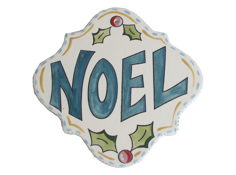 Bisque Hand Detailed Noel Party Ornament (Case of 12)