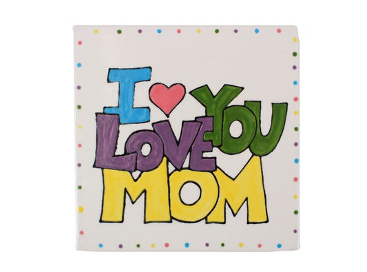 Bisque I Love You Mom Party Tile (Case of 12)