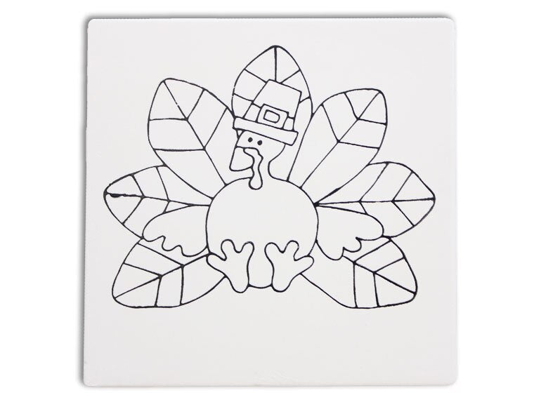 Bisque Turkey Party Tile (Case of 12)