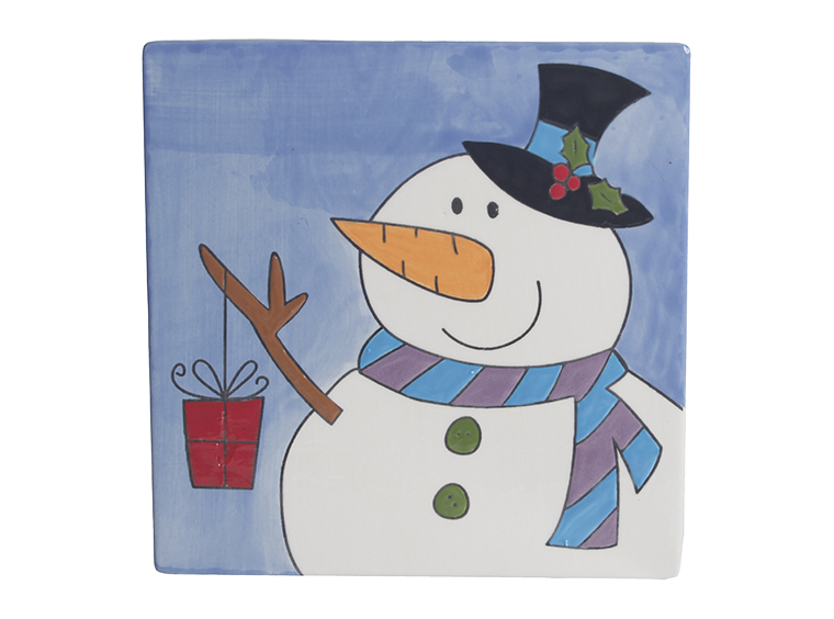 Bisque Snowman Party Tile (Case of 12)