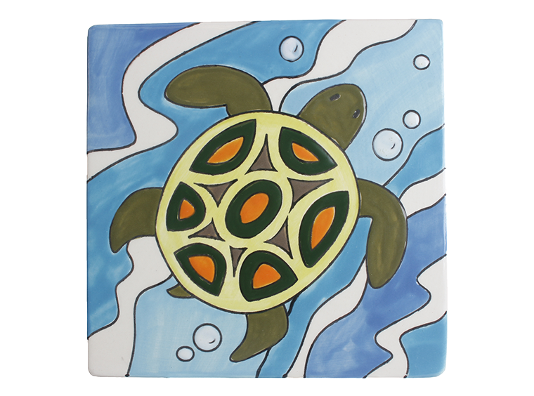 Bisque Sea Turtle Party Tile (Case of 12)