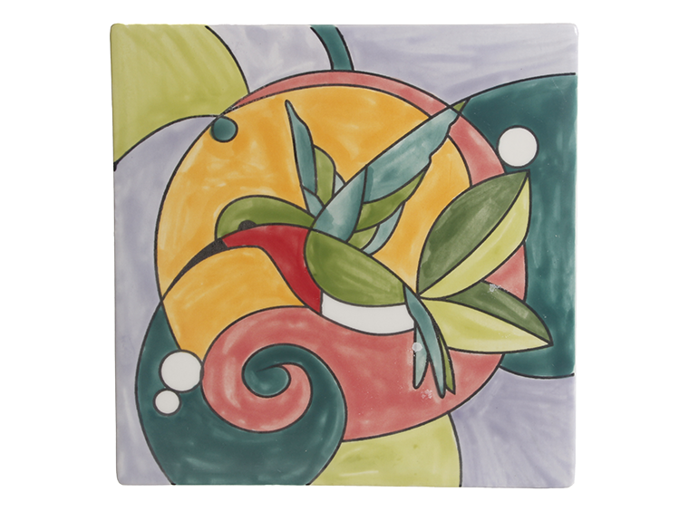 Bisque Hummingbird Party Tile (Case of 12)