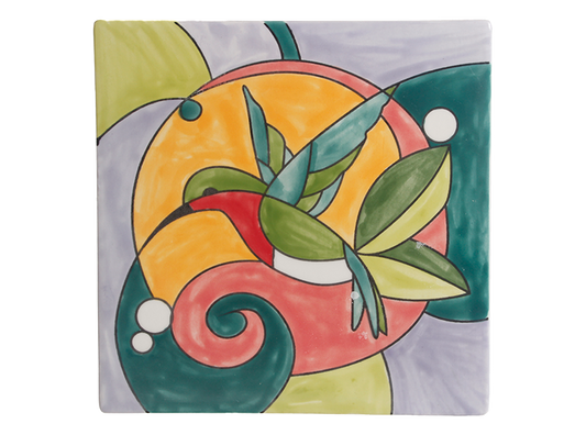 Bisque Hummingbird Party Tile (Case of 12)