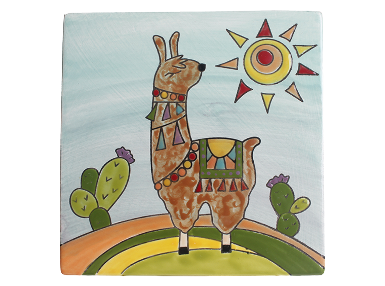 Bisque Llama Party Tile (Case of 12)
