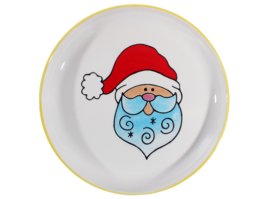 Bisque Hand Detailed Santa Party Plate (Case of 6)